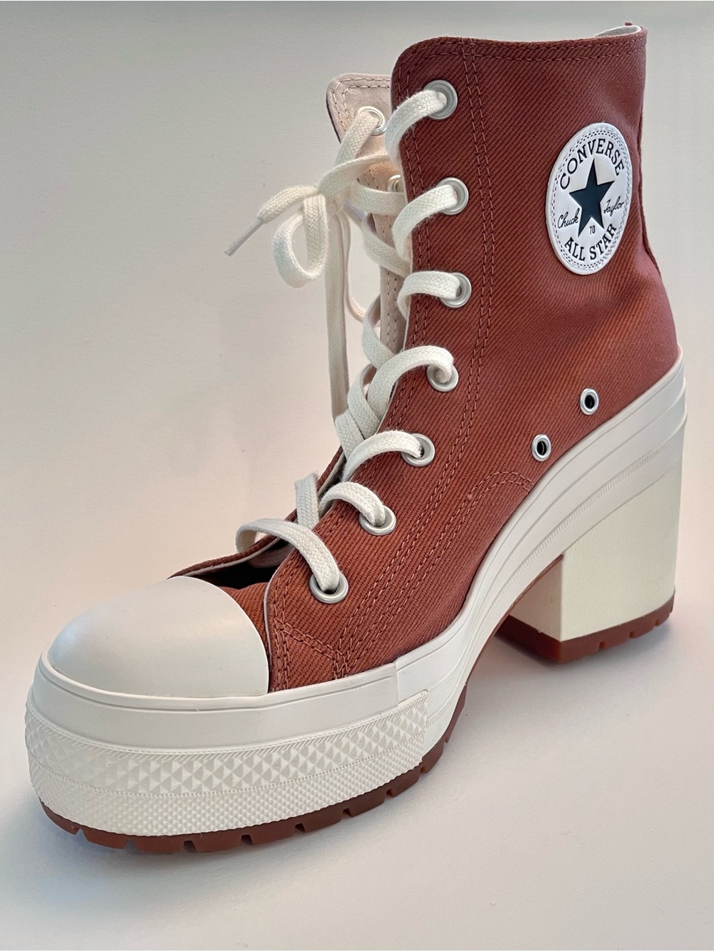 Brown Converse Chuck Taylor’s 70 Hi Deluxe heeled boots